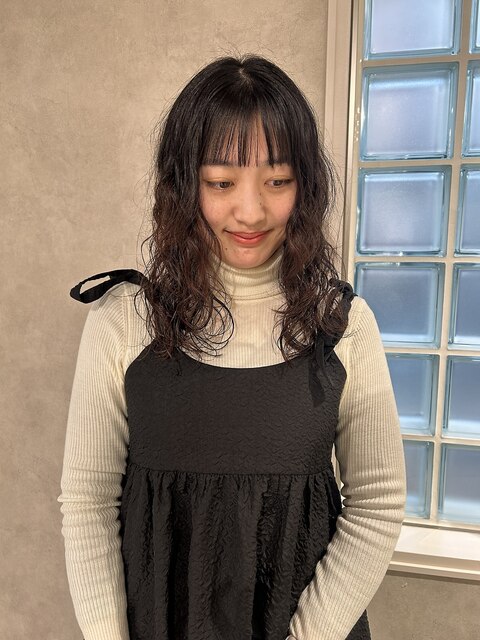 【Ayumi】黒髪パーマ、ウェーブパーマ