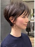 大人ショート/ひし形シルエット/前髪あり/30代・40代