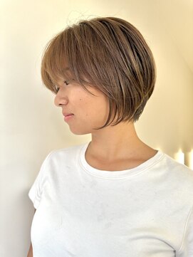 リノア 鵠沼海岸(LINOA) デザインカラー/レイヤーカット/ウェットヘア/オリーブベージュ