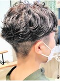 ショート 2ブロック メンズライク パーマ