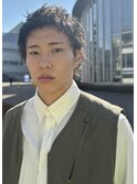 ニュアンスメンズパーマ　メンズカットフェザーショート　江古田