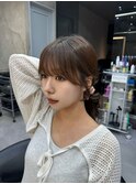ワイドバングイメチェン美髪外ハネボブ+レイヤーカット韓国/池袋