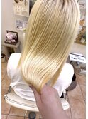 髪質改善　水素トリートメント　ブロンドヘア　プリエストレート