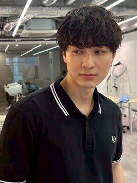 ポーチバイハニー オモテサンドウ(PORCH by HONEY omotesando) ブルーブラックマッシュ　シャドウパーマ　スペインカール3