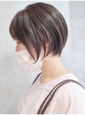 武蔵小杉大人ショートボブ丸みボブベージュカラー20代30代40代