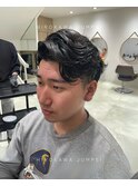 大人の色気漂うオールバックパーマ【三軒茶屋】