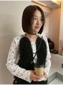 切りっぱなしボブ×透明感カラー