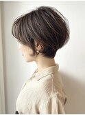 ココアベージュ/黒髪/小顔/ショートボブ/レイヤー/松戸