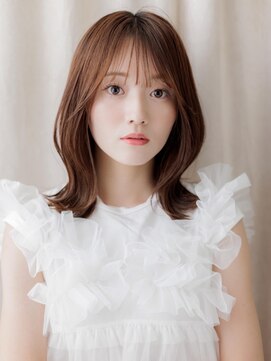カバーヘア ブリス 大宮西口(COVER HAIR bliss) くびれミディアム/韓国風/シースルーバング/ウォームブラウンe