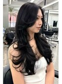 海外っぽいカーテンバングでレイヤーカット 【大阪 梅田】