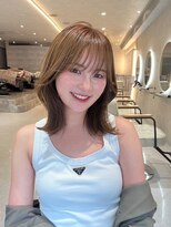 エヌ 大阪梅田茶屋町(enu)&nbsp;【大阪梅田】オリーブベージュ×韓国風くびれボブ