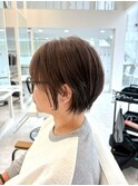 別府ショートボブ顔周りレイヤーカット髪質改善カラー