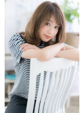 ミック ヘアアンドメイク アップ 駒込店(miq Hair&Make up) ひし形シルエットラフカールセミディ♪おフェロ抜け感ヘア