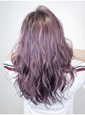 20代30代40代大人かわいいゆるふわピンクパープルウェーブ