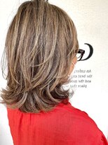 ジェービーヘア 稲毛(jb hair)&nbsp;外ハネボブペールベージュセクションカラーグラデーションカラー