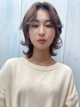 アルバム 池袋(ALBUM) 外ハネレイヤースタイル_グレージュカラーボブウルフ_28729