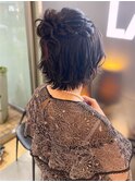 ショートヘアヘアセット/ハーフアップ