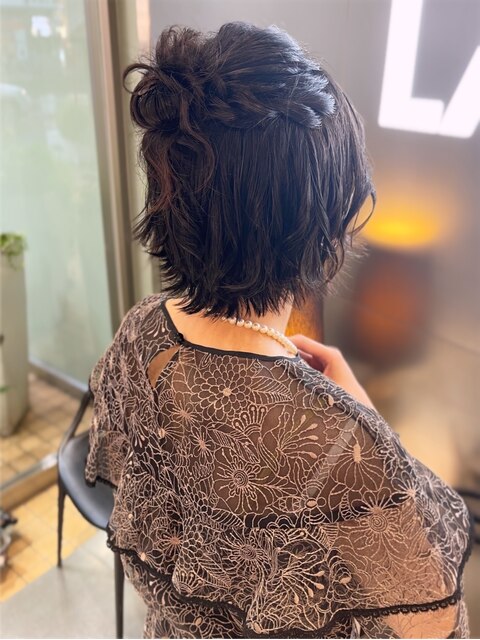 ショートヘアヘアセット/ハーフアップ