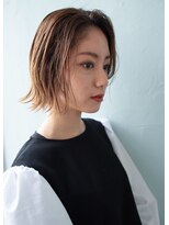 ヘアーアンドネイル フィフティーン ラブ 仙台泉大沢店(Hair&Nail Fifteen Love) 大人かきあげボブ/こなれヘア/外国人風カラー