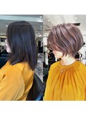 ショートボブ×毛流れ矯正（浅野）