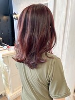 キャアリー(Caary) 福山人気暖色カラー艶髪ラズベリーピンクくびれ巻き大人かわいい