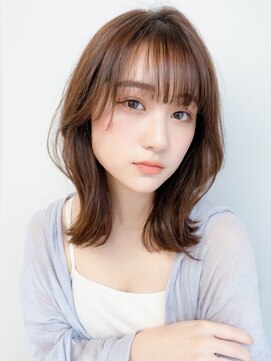 アースモード 亀戸店(EARTH Mode) 艶感★シースルーバング】韓国 髪型 大人可愛いウェーブ巻き髪