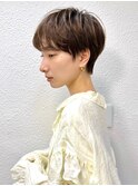 前髪長め大人小顔ショート30代40代50代　藤沢