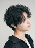 難波ツイストパーマメンズスパイラルパーマフェザーショート色気
