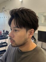 オーシャントーキョー ホワイト 原宿(OCEAN TOKYO WHITE)&nbsp;お客様スタイル刈り上げアップバング黒髪ビジネスショート