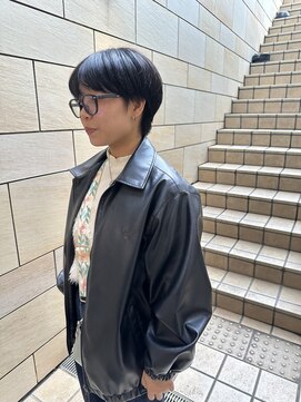 ノフ(knof) コンパクトショート × 地毛風アッシュカラー