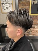 MEN'Sアッシュニュアンスパーマ韓国マッシュスペインカール