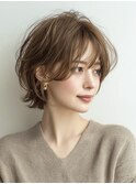 大人ショートボブ白髪ぼかし脱白髪染め30代40代50代60代♪