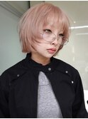 表参道顔周りレイヤーカットケアブリーチカラーダブルカラー韓国