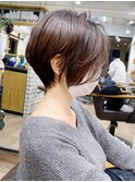 大人ショートボブ・ひし形シルエット・アッシュブラウン【BISA】