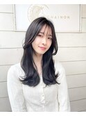 大人気韓国風シースルーバング外ハネ顔まわりレイヤー梅ヶ丘