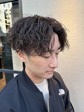 メンズココ 清澄白河店(MENS COCO) メンズ刈り上げマッシュ波巻きパーマセンターパート