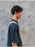 メンズフェザーパーマセンターパートニュアンスパーマ【GIA】