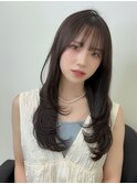 顔周りレイヤーカット×ワンカール/くびれヘア