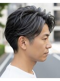 ハイライト白髪ぼかしシルバーカラー