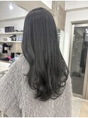 韓国顔まわりレイヤーカットグレージュオリーブベージュブラウン