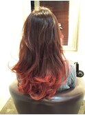 リアルサロンワークのオレンジ系グラデーションカラー☆