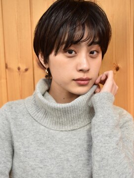 ブゾン(buZon) 【buZon ブゾン】大人可愛い黒髪前下がりショートボブ