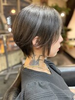 ヌーベルヴァーグ(Nouvelle Vague)&nbsp;大人可愛い20代30代40代黒髪前下がりひし形小顔ボブ丸みショート