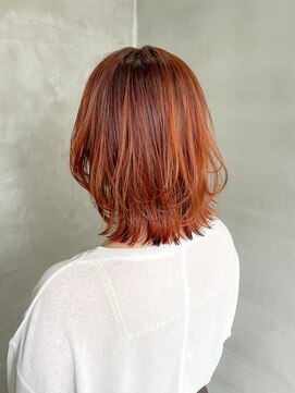 テトヘアー(teto hair) オレンジカラー　オレンジブラウン　レイヤー　暖色系カラー