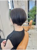 ショートボブ白髪ぼかしハイライト髪質改善カラー