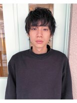 スーハ 恵比寿(SUUHA)&nbsp;つくりこまない無造作マッシュパーマウルフ/アッシュブラック