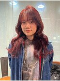 黒染め歴ありでもできるワインレッドカラー♪【多田 華歌】