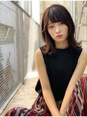 大人かわいい前髪セシルカットココアブラウンフリンジウェーブ