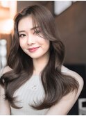 フェミニンカール大人ヘアモテ髪前髪パーマオフィスヘア