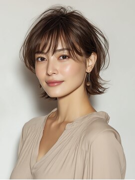 クラゲヘアー/小顔/ココアベージュ/オリーブグレー/川西